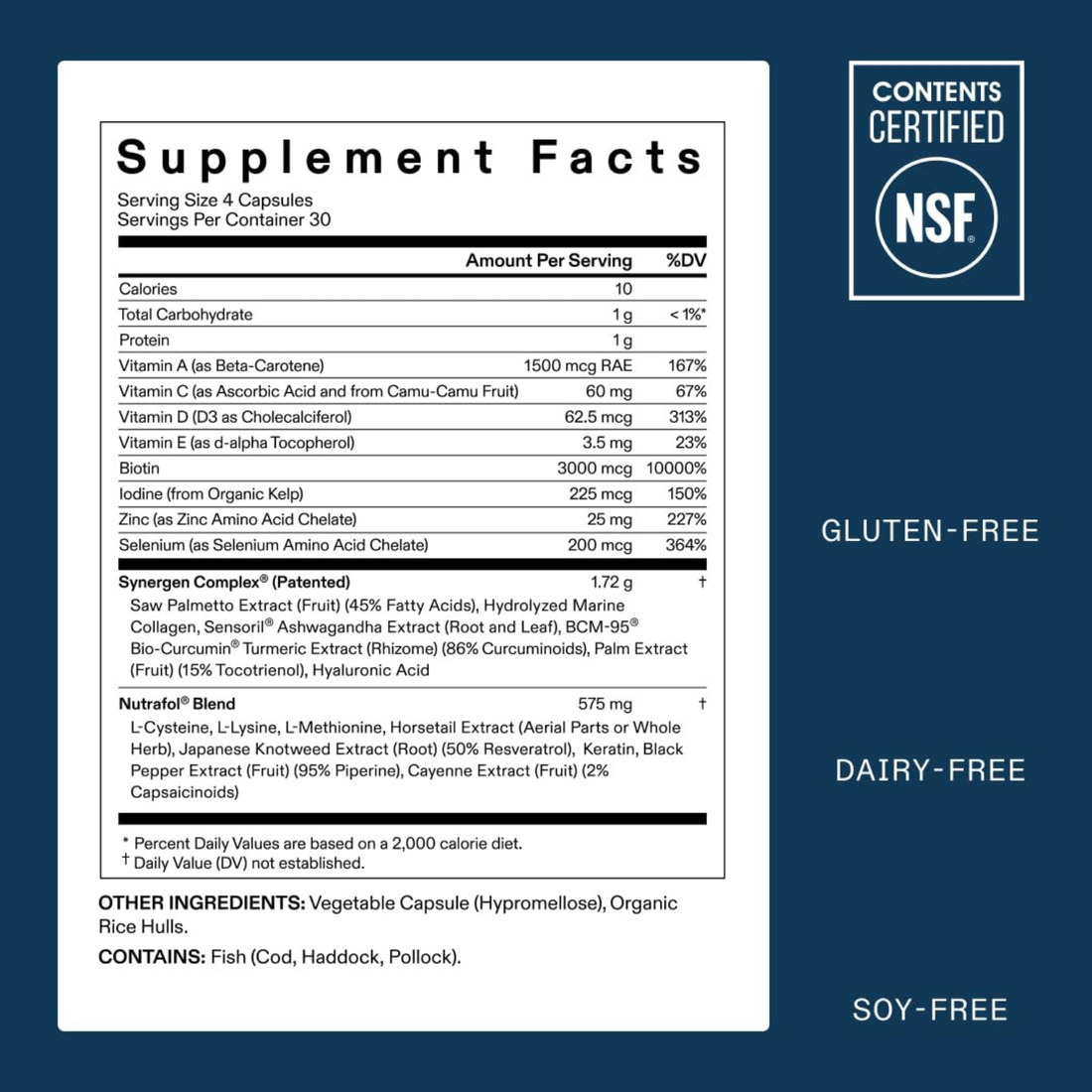 Nutrafol Men's Hair Growth Supplements 120 Capsules - 1 Month Supply Refill Pouch