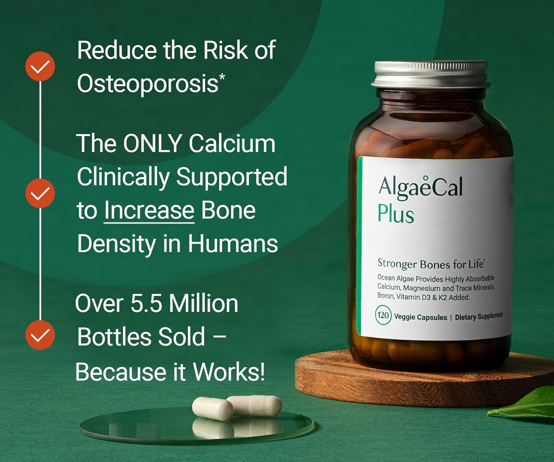 AlgaeCal Plus Increase Bone Density Supplement 120 Veggie Capsules