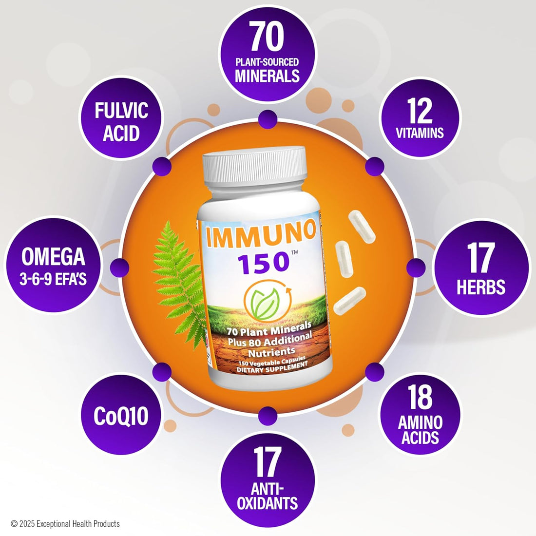150 Complete Immune Support Supplement 150 Veg Capsules 2 Pack by Immuno