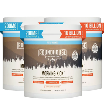 Roundhouse Provisions Morning Kick Strawberry Lemonade 30 Serving 9.1 oz (Pack of 3)