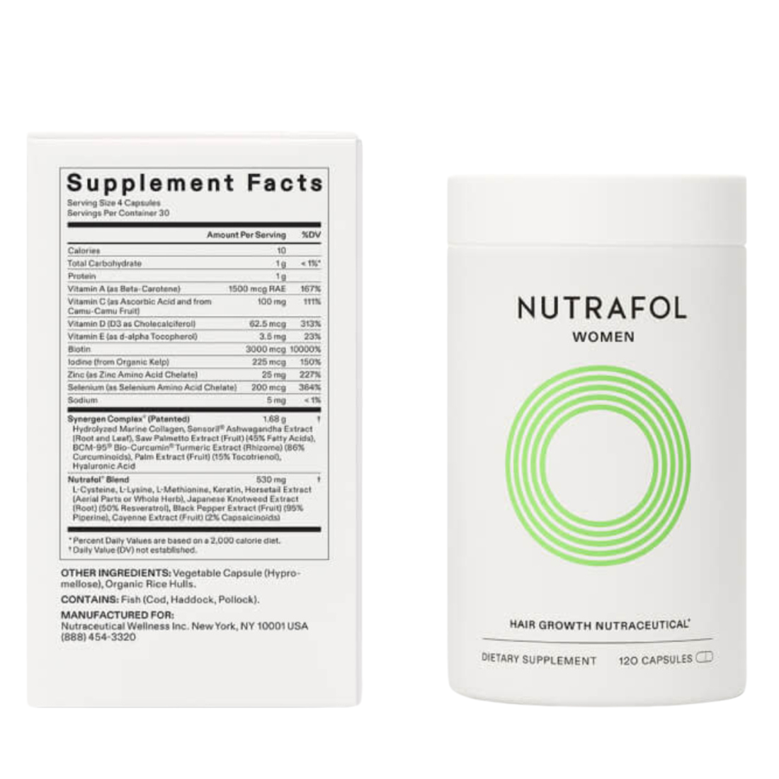 Nutrafol Women's Hair Growth Supplements 120 Capsules - 1 Month Supply