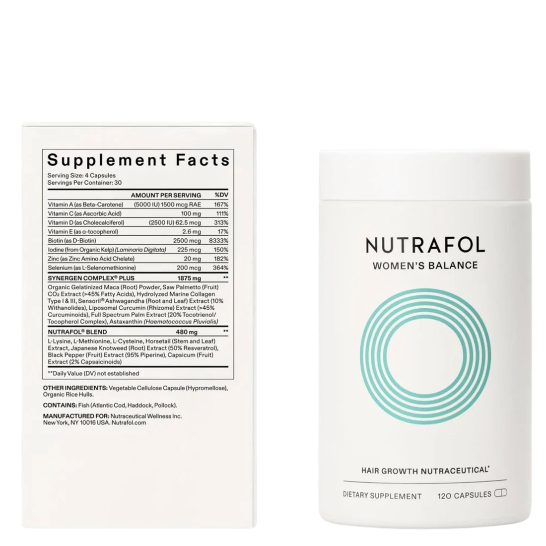 Nutrafol Women's Balance Hair Growth Supplements 120 Capsules - 1 Month Supply