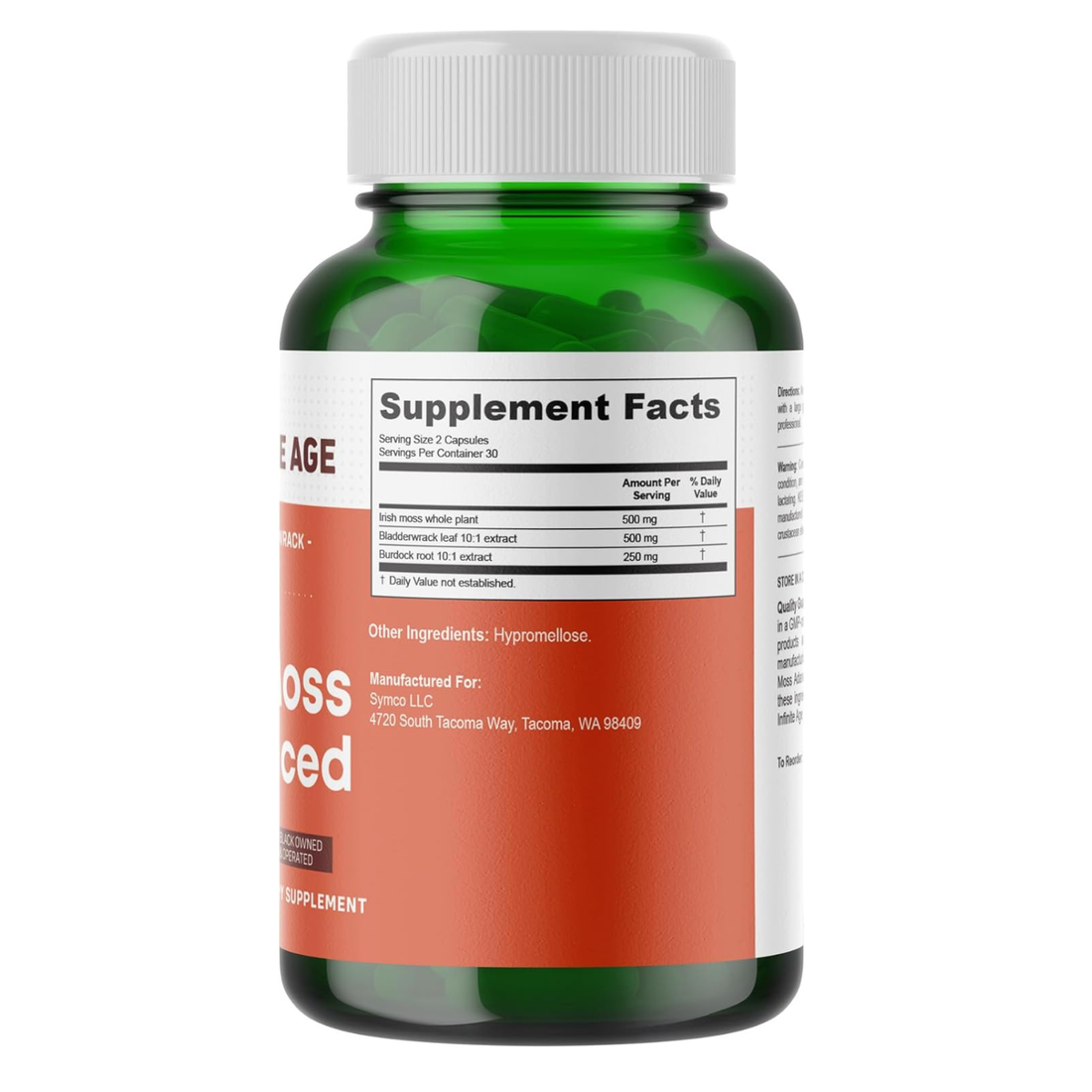 INFINITE AGE Sea Moss Advanced Superfood 1250 mg 60 Capsules 2 Pack