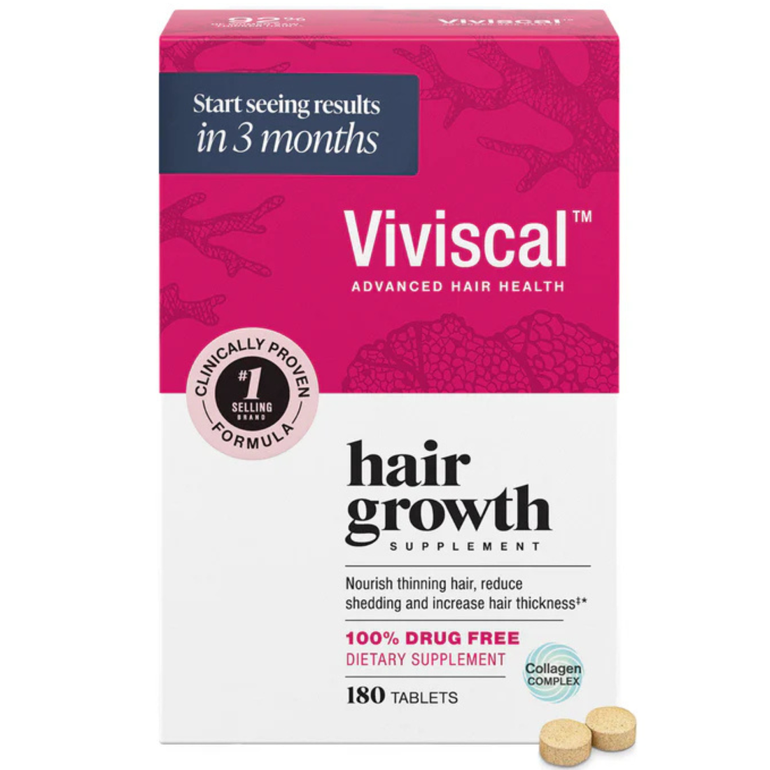 Viviscal Advanced Hair Growth Supplements for Women 180 Tablets (3 Month Supply)