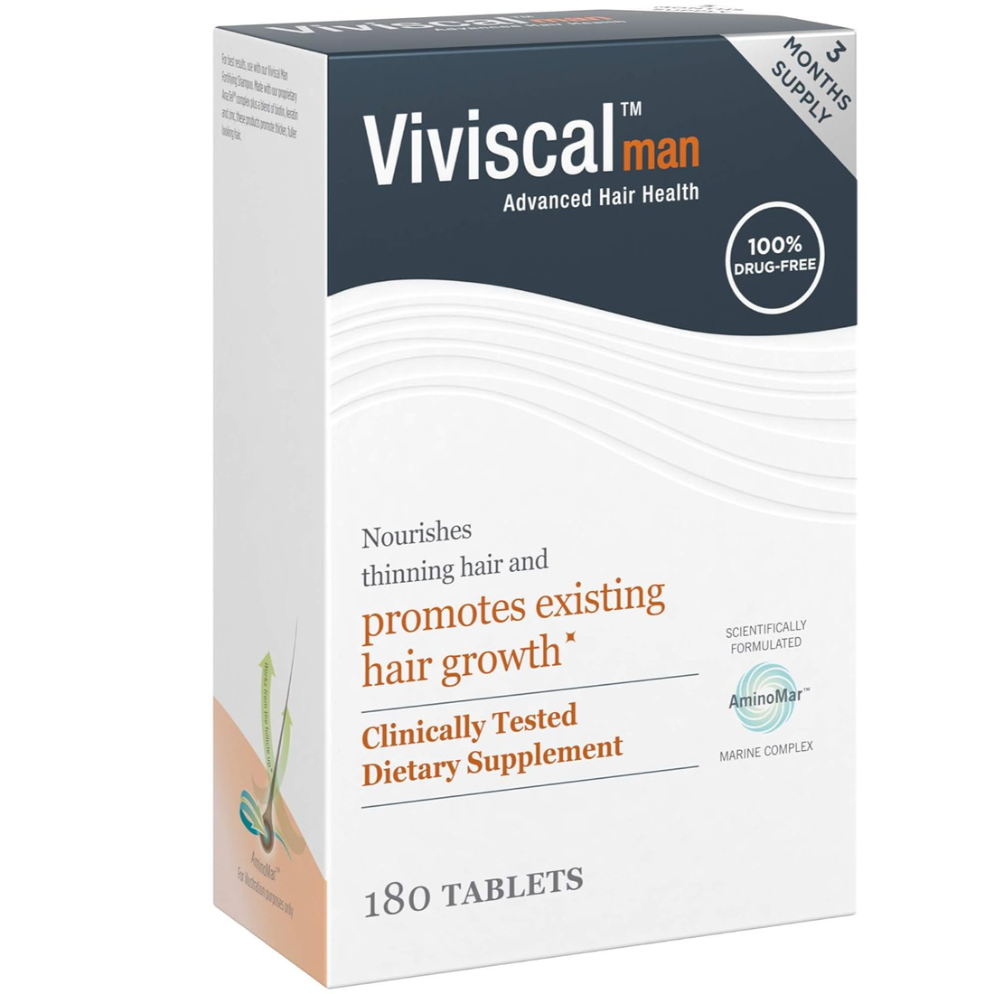 Viviscal Man Advanced Hair Growth Supplement 180 Tablets (3 Month Supply)
